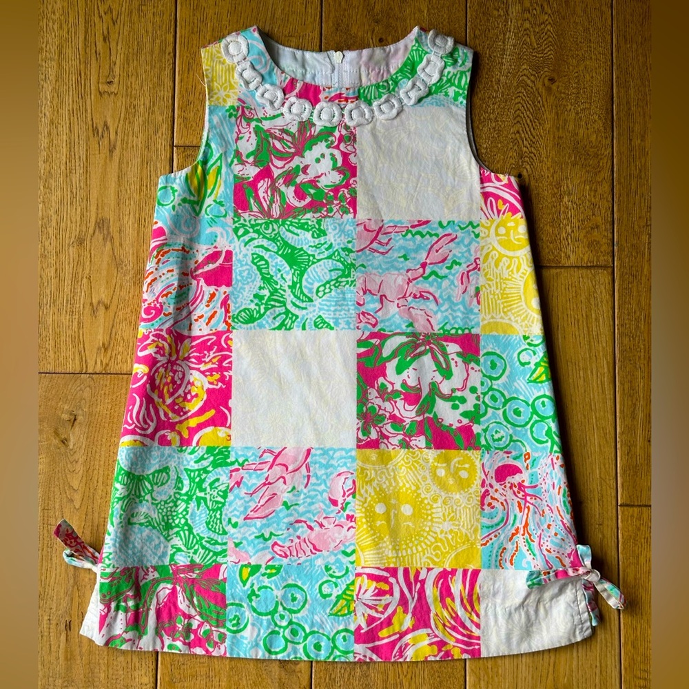 Lilly Pulitzer Multi State Patch Classic Shift Dress size 4
